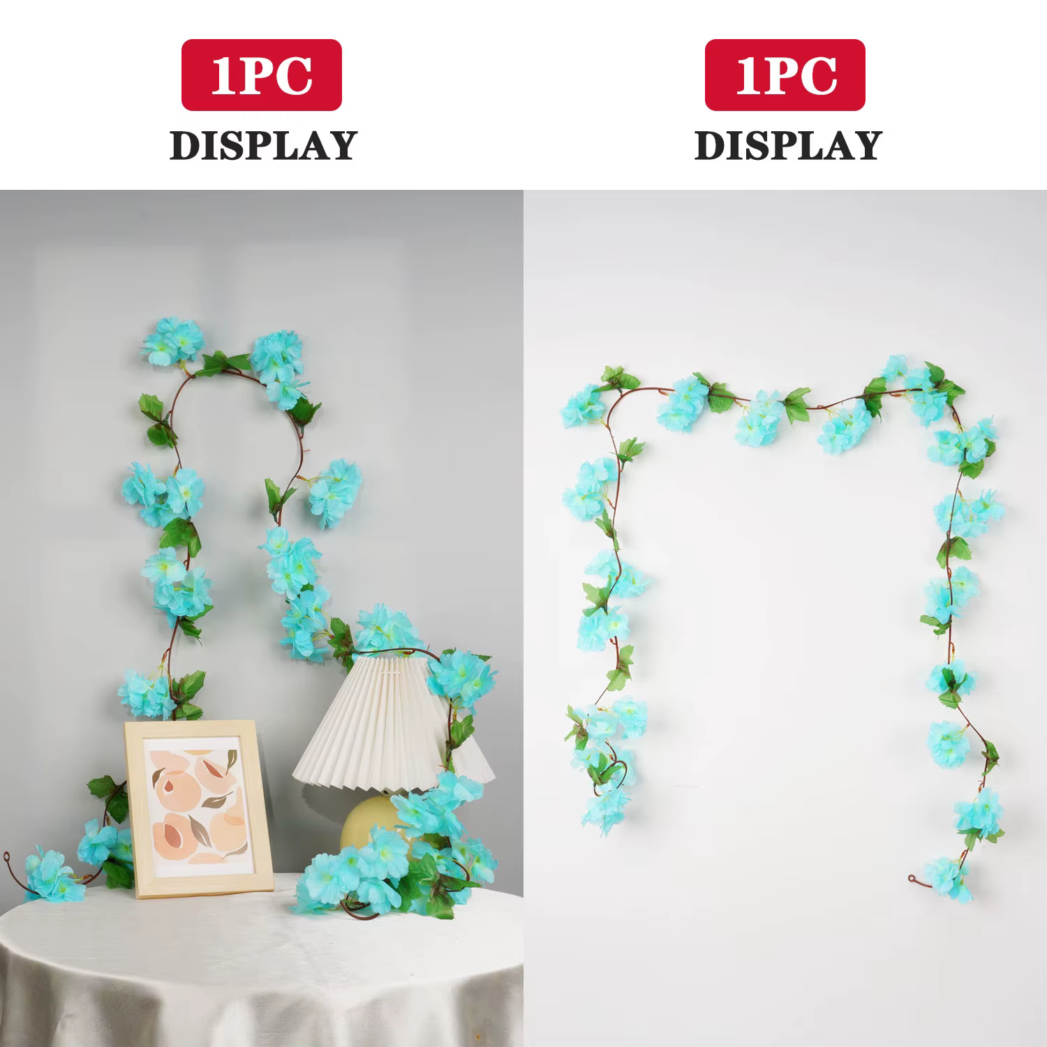 Guirxiété de fleurs artificielles avec feuilles
