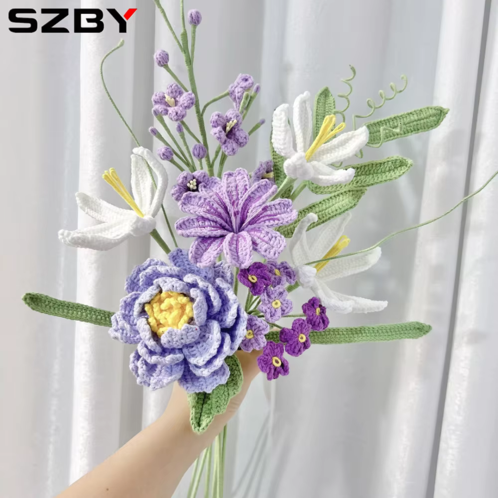 Bouquet de fleurs au crochet fait à la main