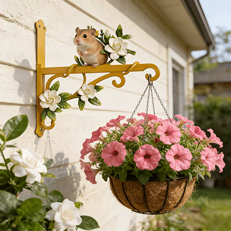 Crochet de jardinage coloré en métal