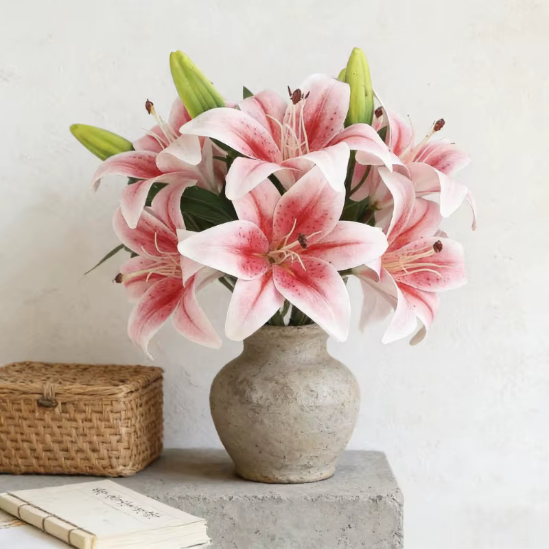 Fleur artificielle de lys de 38 cm pour bouquet de mariage