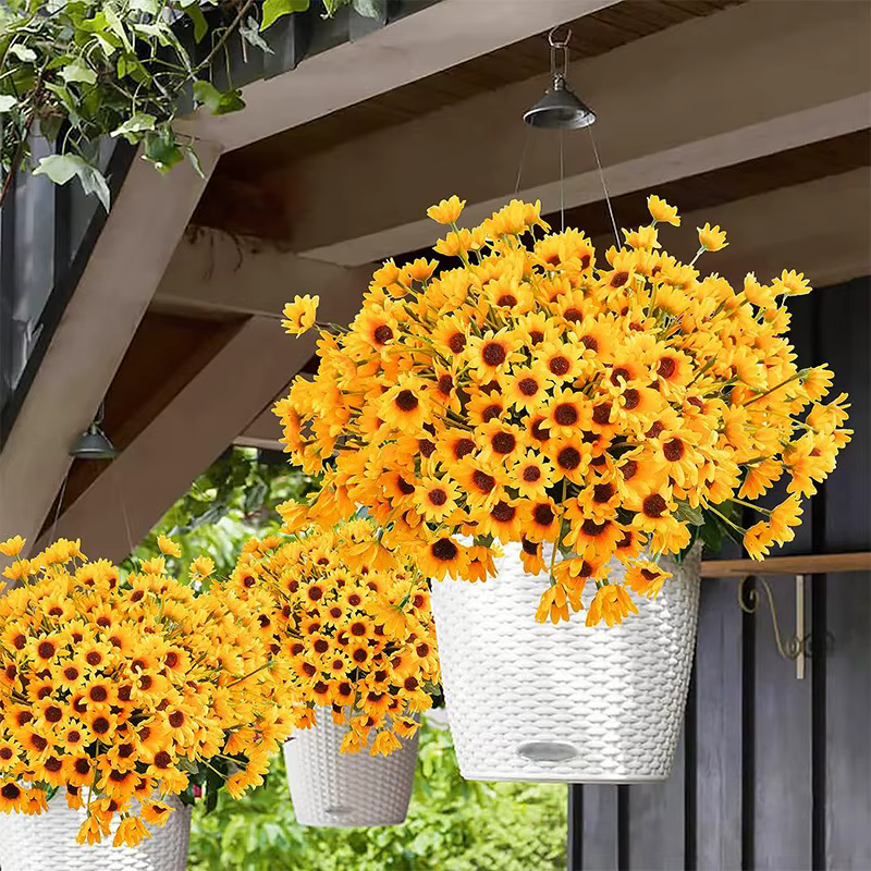 Fleur artificielle Soie jaune Petite Marguerite De Haute Qualité De Mariage nuptiale bouquet Accueil vase table bricolage cadeau boîte scrapbook Décoration