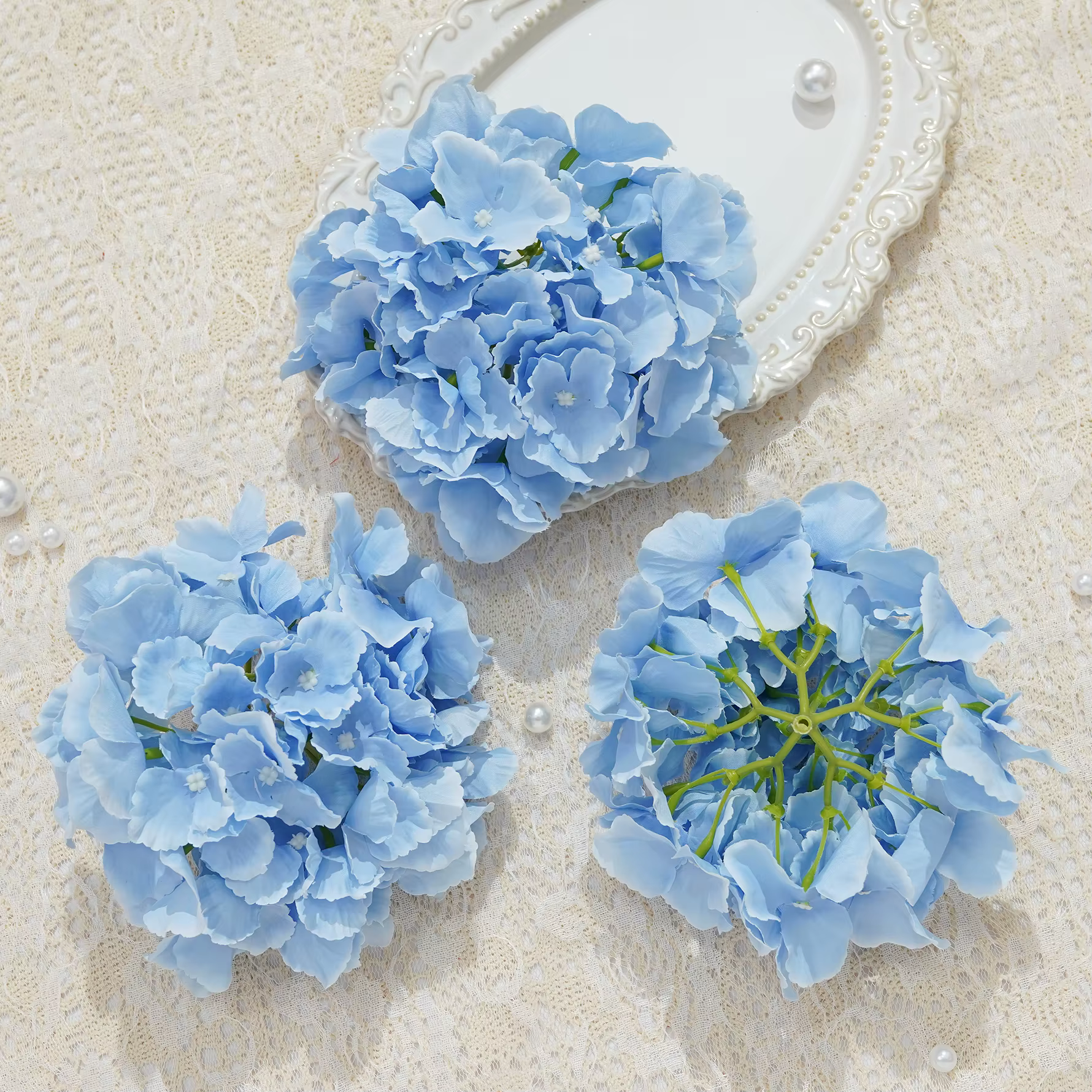 15 pièces/lot 18CM 54 pétales grandes têtes florales d'hortensia fleurs artificielles maison bricolage décoration de jardin de mariage faux flotteurs mur fête