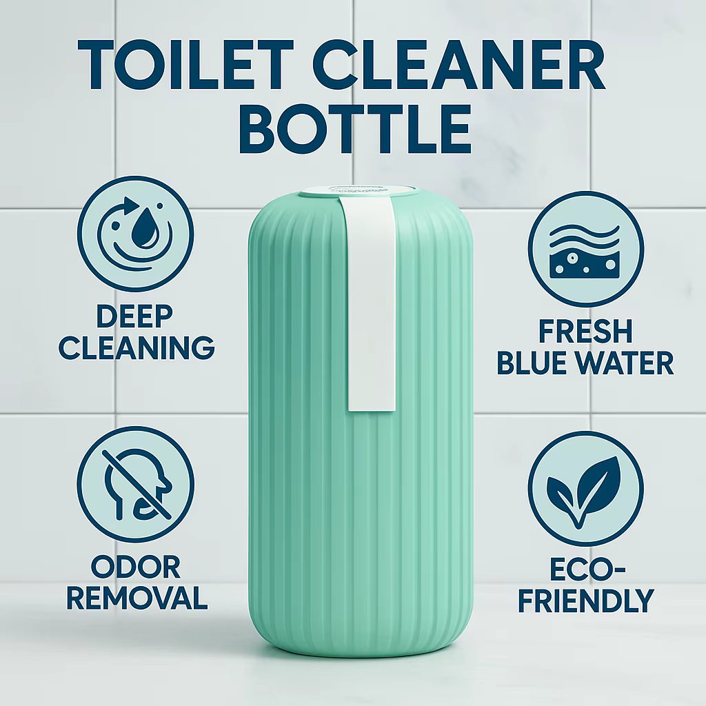 Bouteille de nettoyage automatique des toilettes |   Nettoyage en profondeur, élimination des odeurs, eau bleue douce longue durée, essentiel de salle de bain écologique