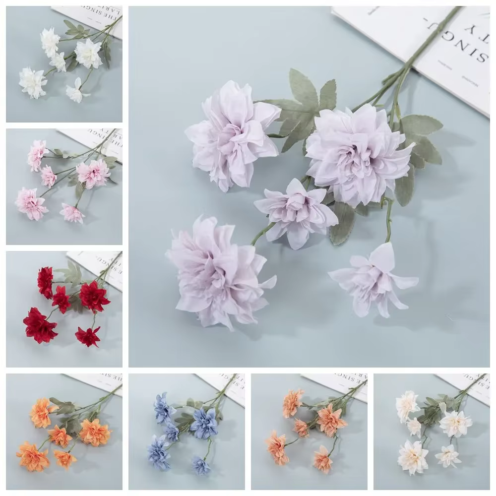 5 têtes de fleurs artificielles