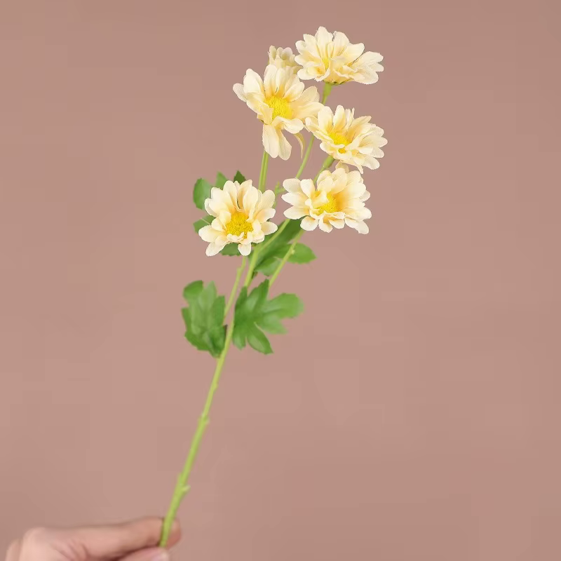 10 pièces café décoratif soie rose camomille simulé fleurs décoration de la maison artificielle 5 têtes marguerite branche fausse fleur