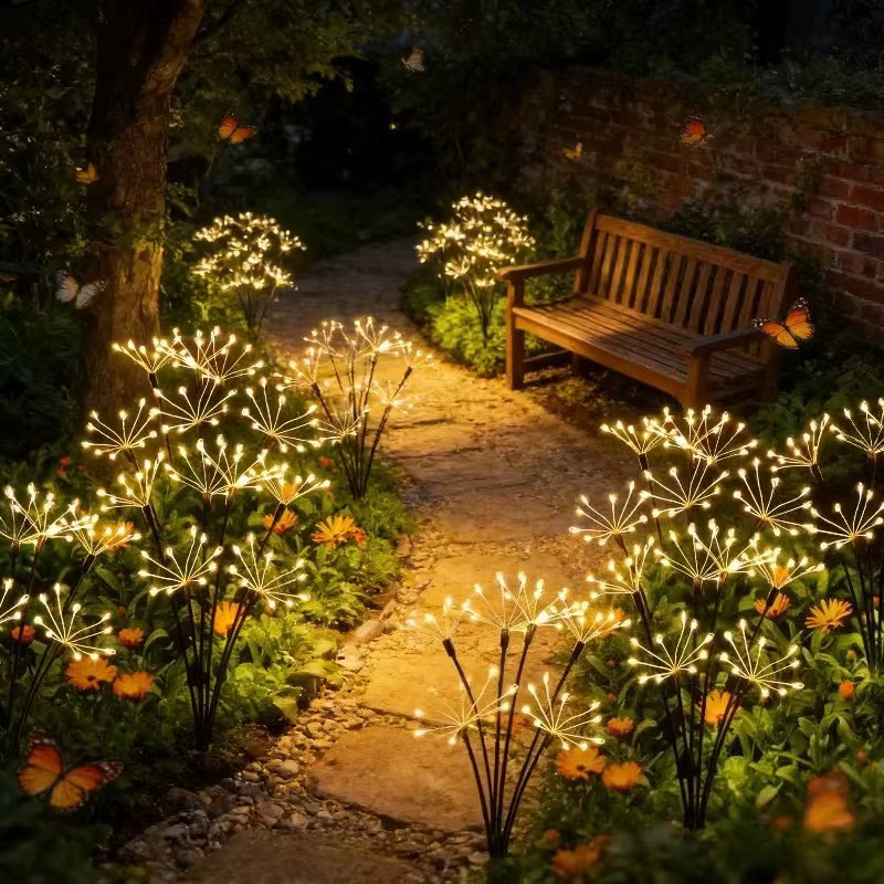 Lampes solaires LED en forme de fleurs