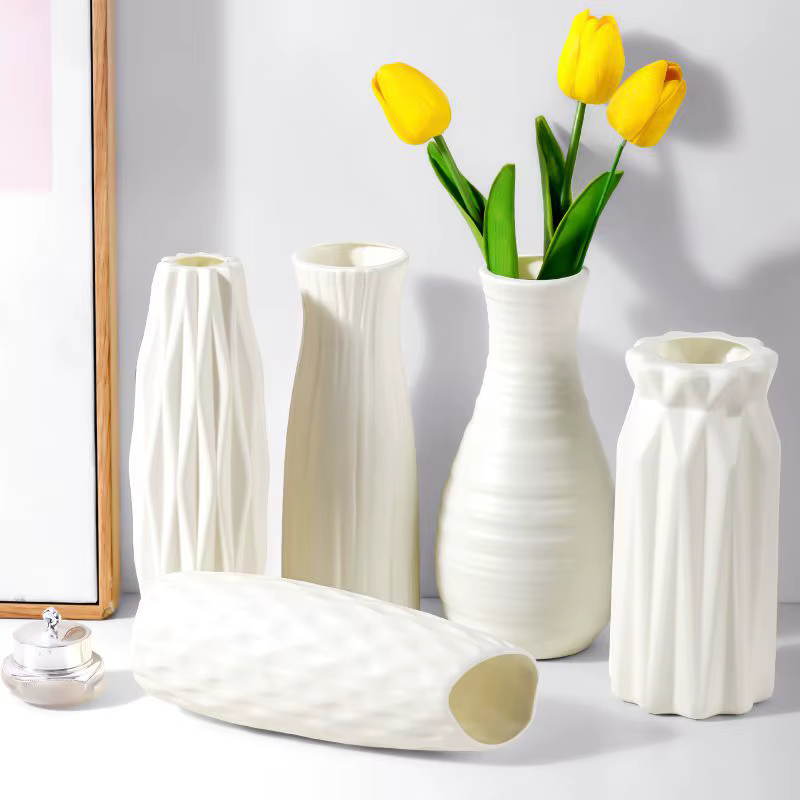 Vase en plastique Imitation céramique Pots de fleurs mariage maison extérieure Table de jardin bricolage cadeau bonsaï Festival fête cour décoration
