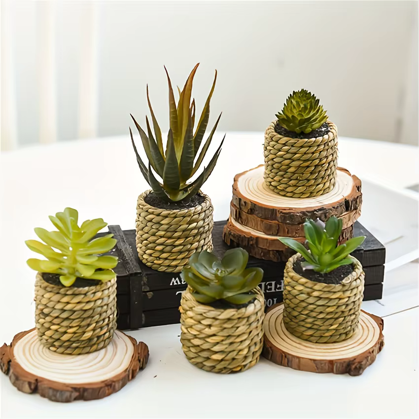Ensemble de plantes artificielles en pot