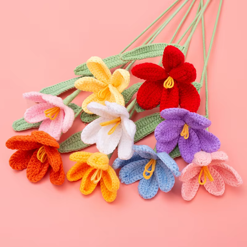 Bouquet de tulipes artificielles en Crochet