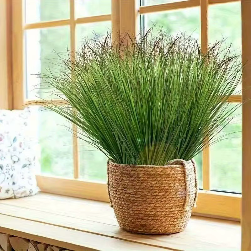 12/28 pièces de plantes vertes artificielles - Herbe d'oignon en résine | Convient à la décoration intérieure/extérieure