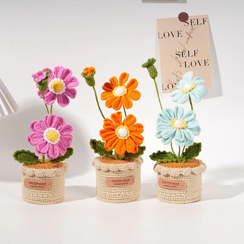 Bouquet de fleurs artificielles au Crochet
