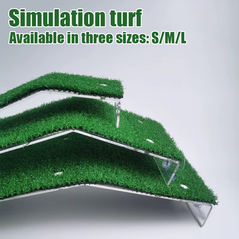 Plateforme de baignade pour tortues, simulation d'habitat, rampe en gazon, quai pour tortues, île flottante pour terrarium de reptiles, accessoire d'aquarium