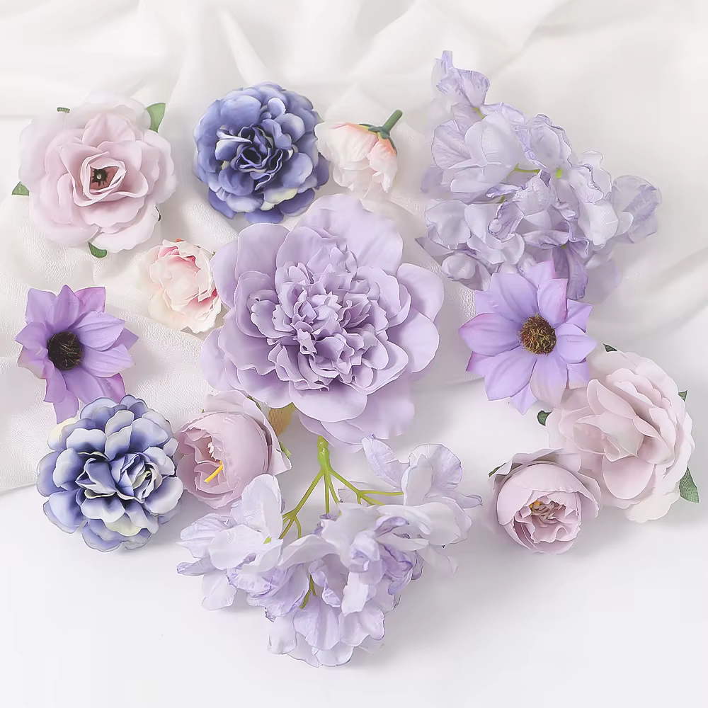 Mini fleurs artificielles en soie