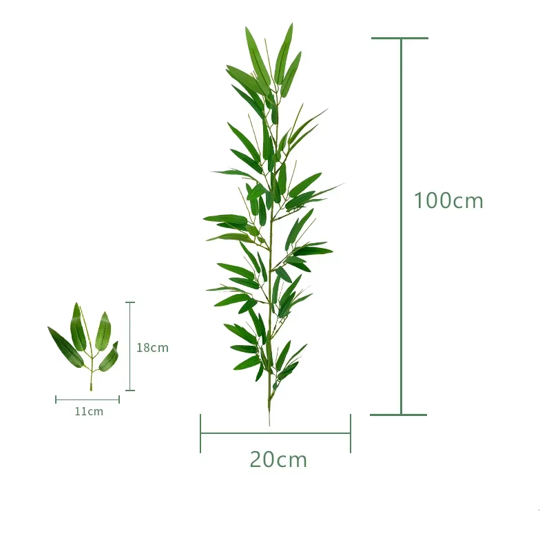 Feuilles de bambou artificielles de 1M