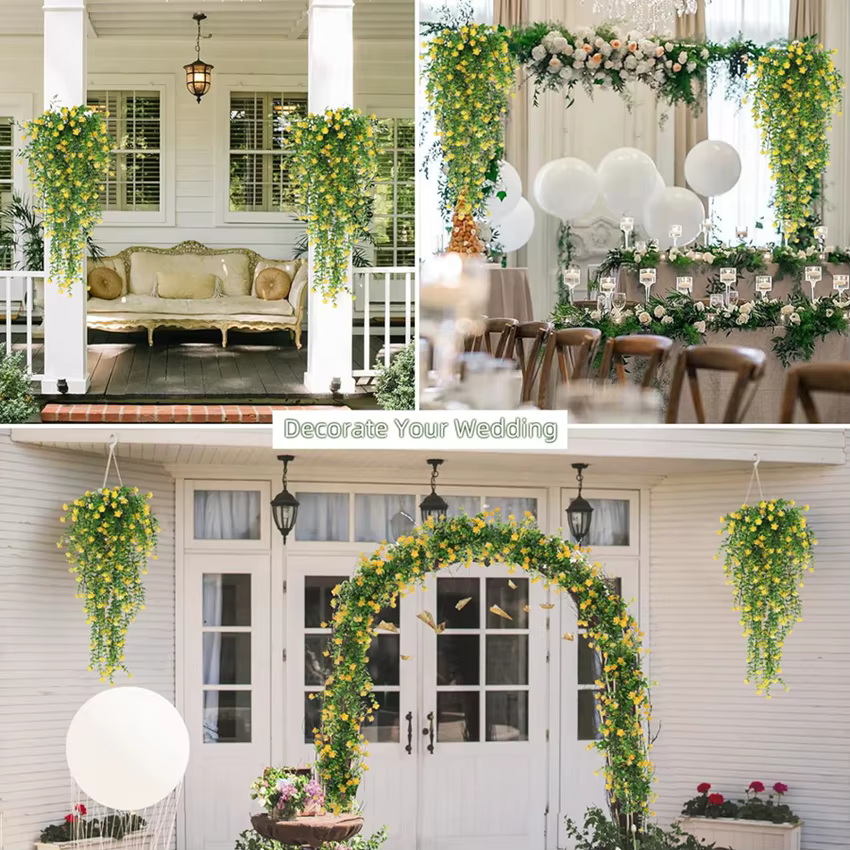 Plantes artificielles en plastique Eucalyptus camélia mariage noël extérieur jardin maison
