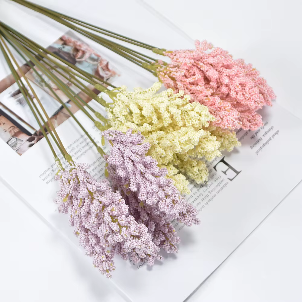 6 pièces/lot PE lavande fleurs artificielles fausses plantes manuel bricolage arrangement floral maison chambre jardin décoration de mariage