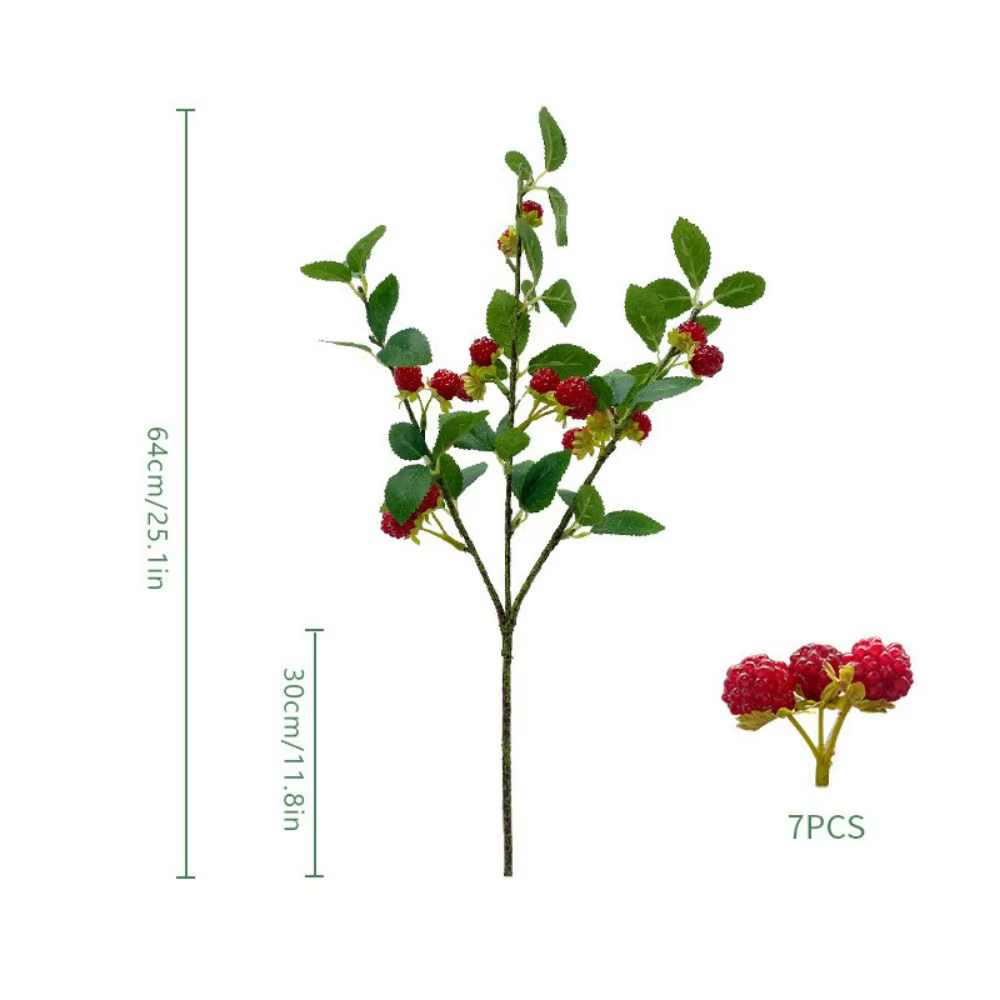 Plante artificielle de framboises rouges
