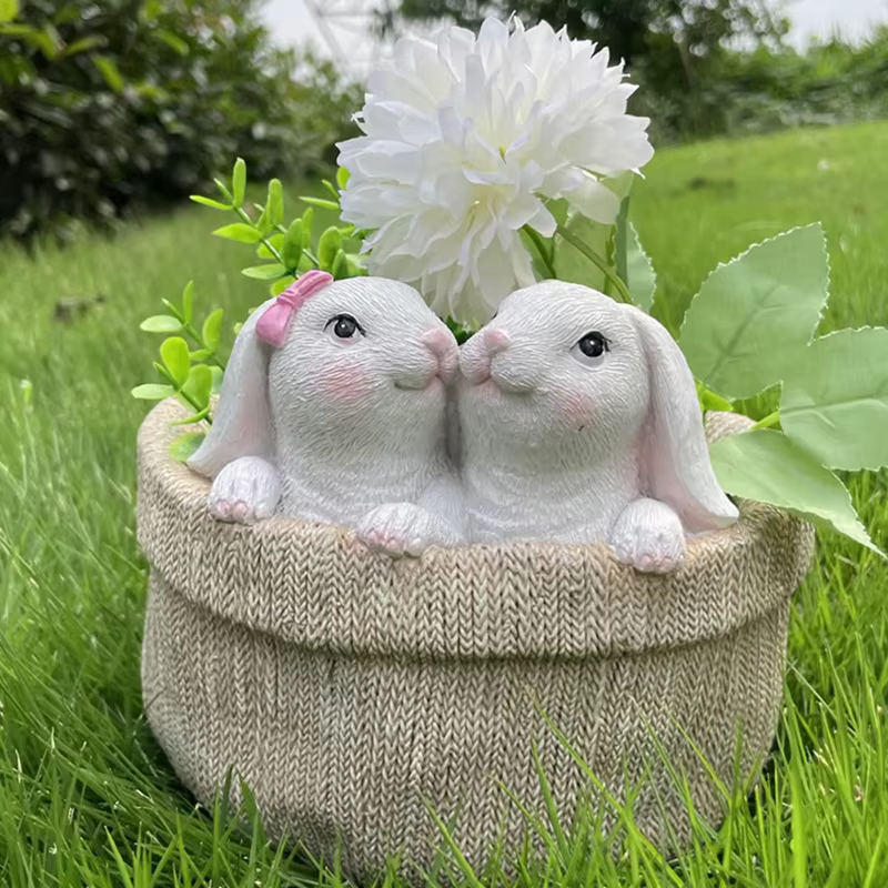 Pot de fleur de lapin de pâques