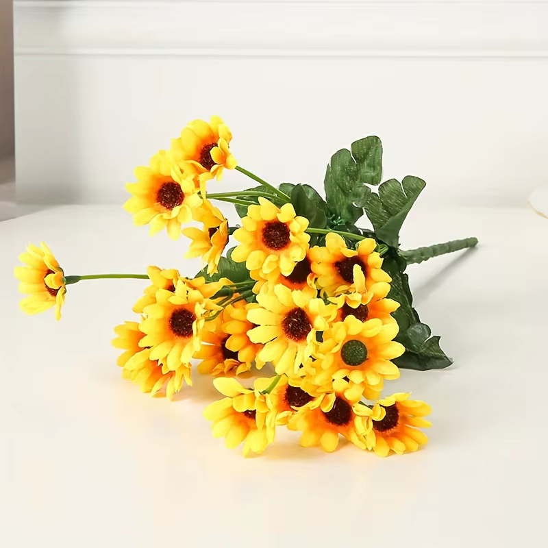 1 bouquet, 24 fleurs de tournesol artificielles