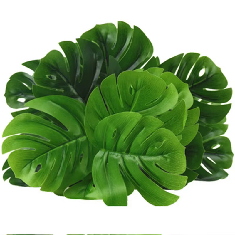 Plantes artificielles feuilles de palmier vertes Monstera maison jardin salon chambre balcon décoration tropicale en plastique fausse plante longue