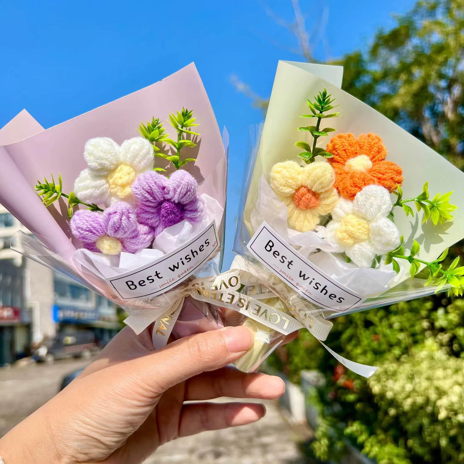 Mini fleurs artificielles au Crochet