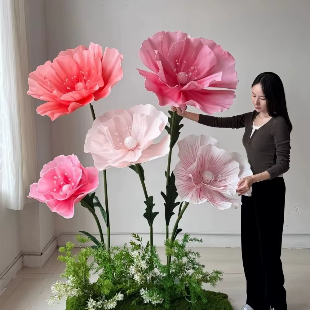 Décoration d'arrière-plan de fleurs en forme de 170cm