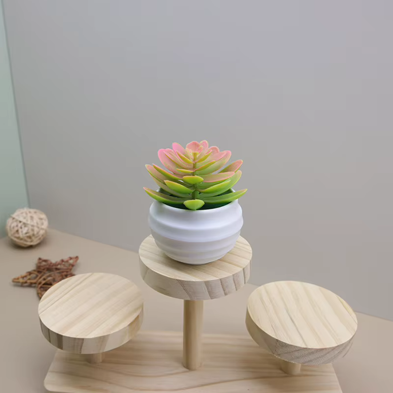 Bassin blanc en plastique de plante verte succulente artificielle