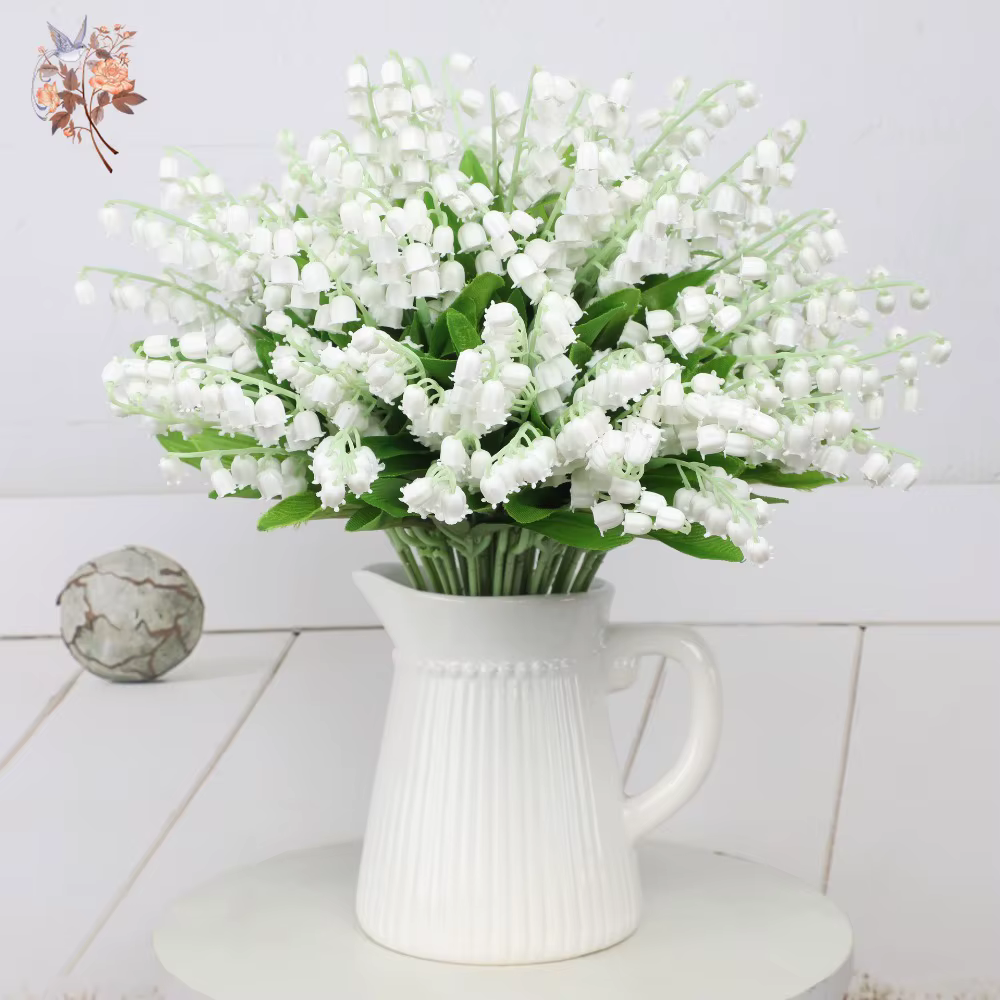 Bouquet de fleurs artificielles du muguet blanc