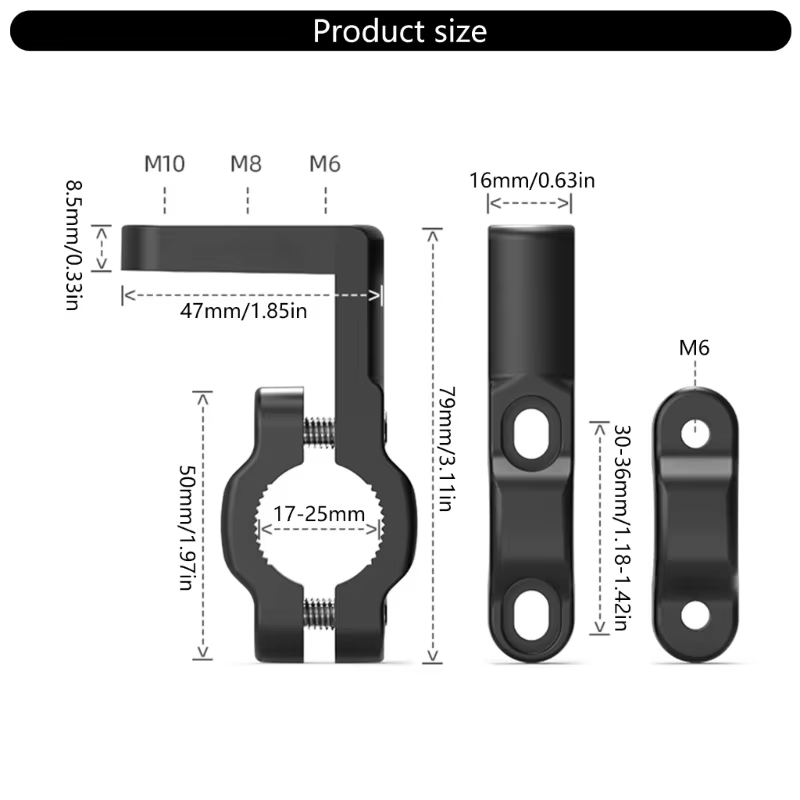 Support de guidon de moto en aluminium, support d'accessoires de moto, accessoires de moto pour la Navigation électronique supplémentaire
