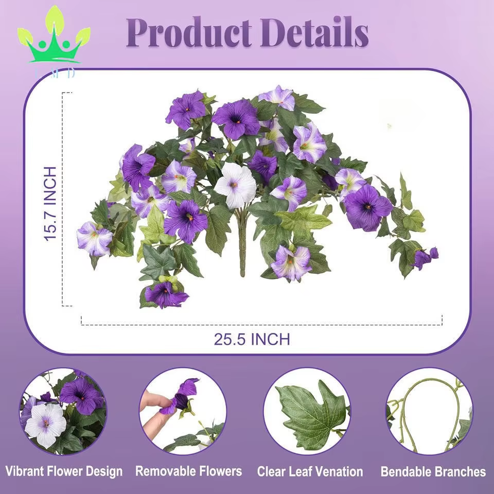 Fleurs artificielles de pétunia résistantes aux UV