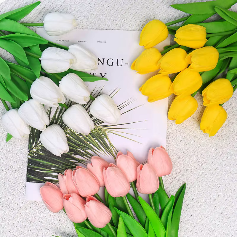 1 pièce tulipe fleurs artificielles vraies
