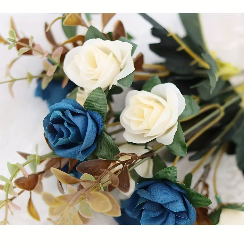 Roses artificielles 12 têtes 33cm