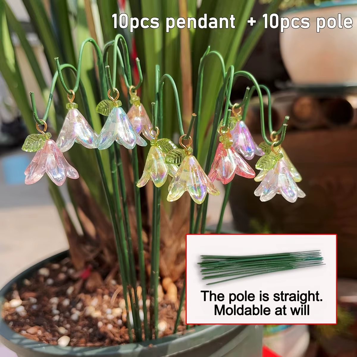Ensemble de 10 pièces de décoration de jardin et kit de plantation imitation lys de la vallée