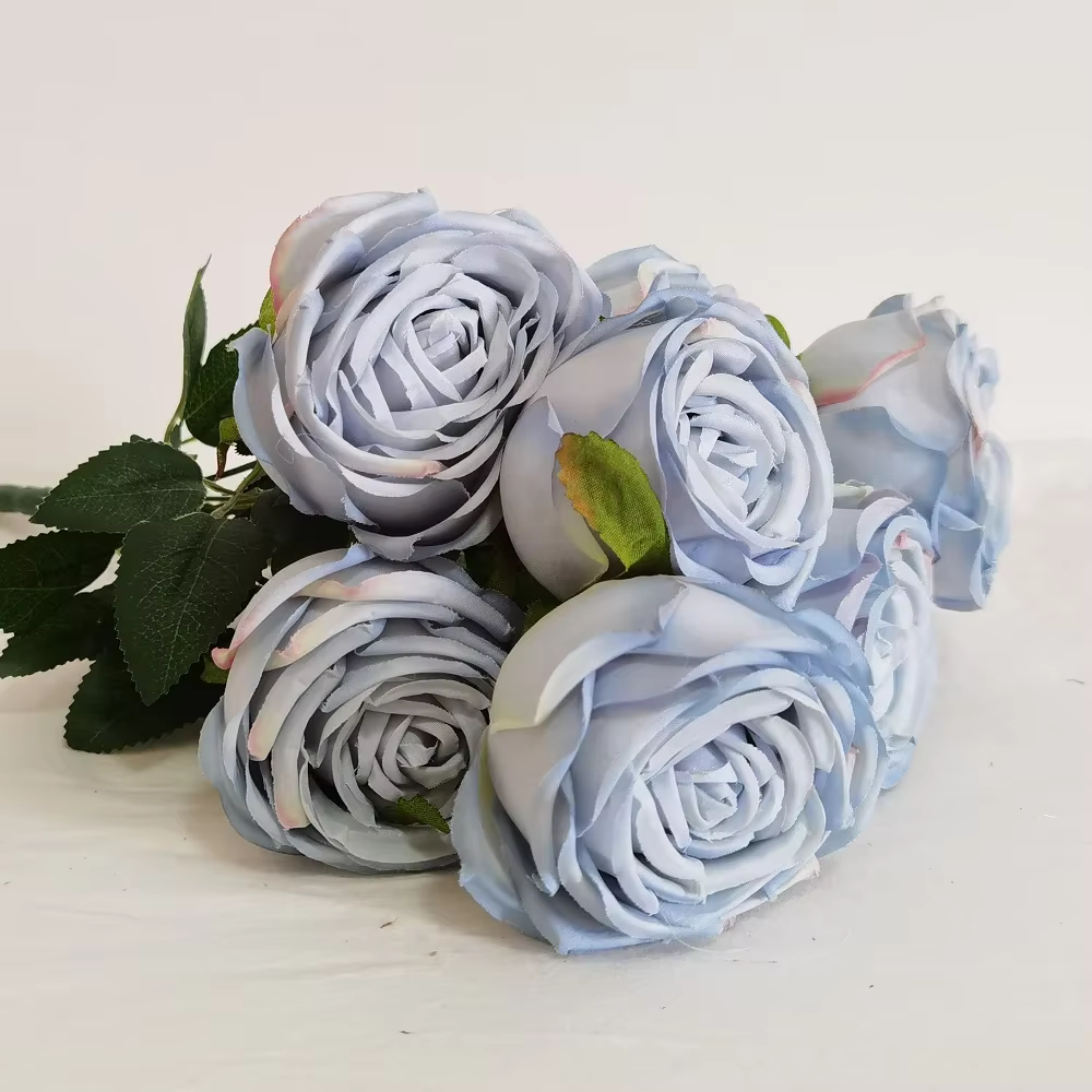 Bouquet de roses artificielles en soie