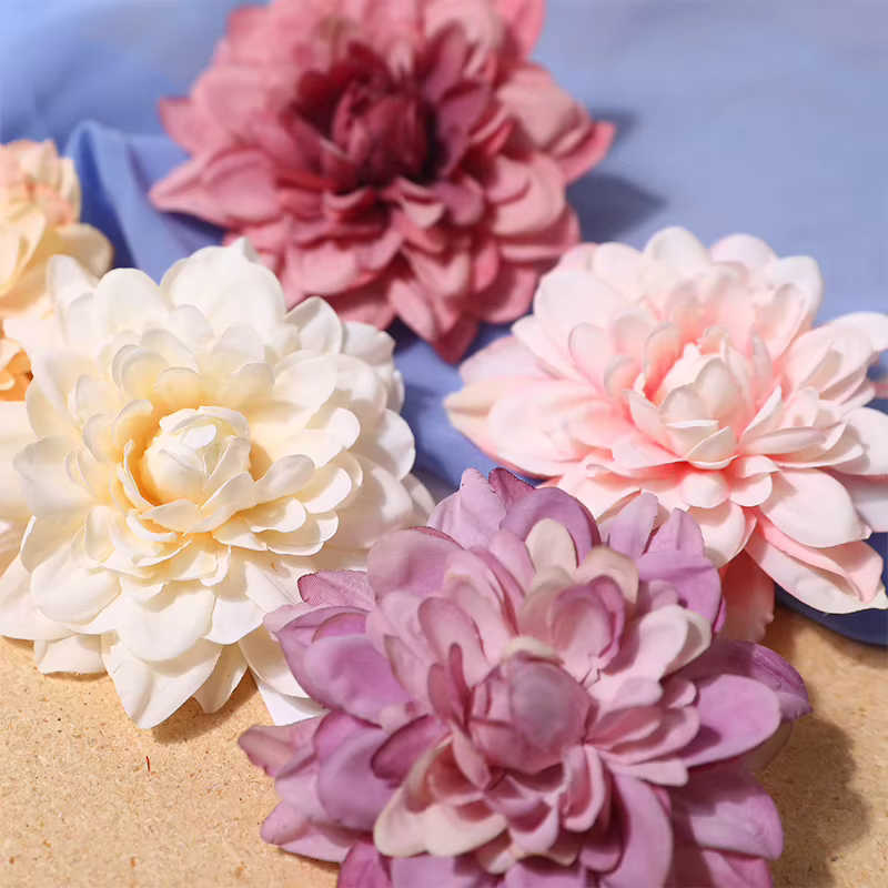 Têtes de fleurs de dahlia artificielles
