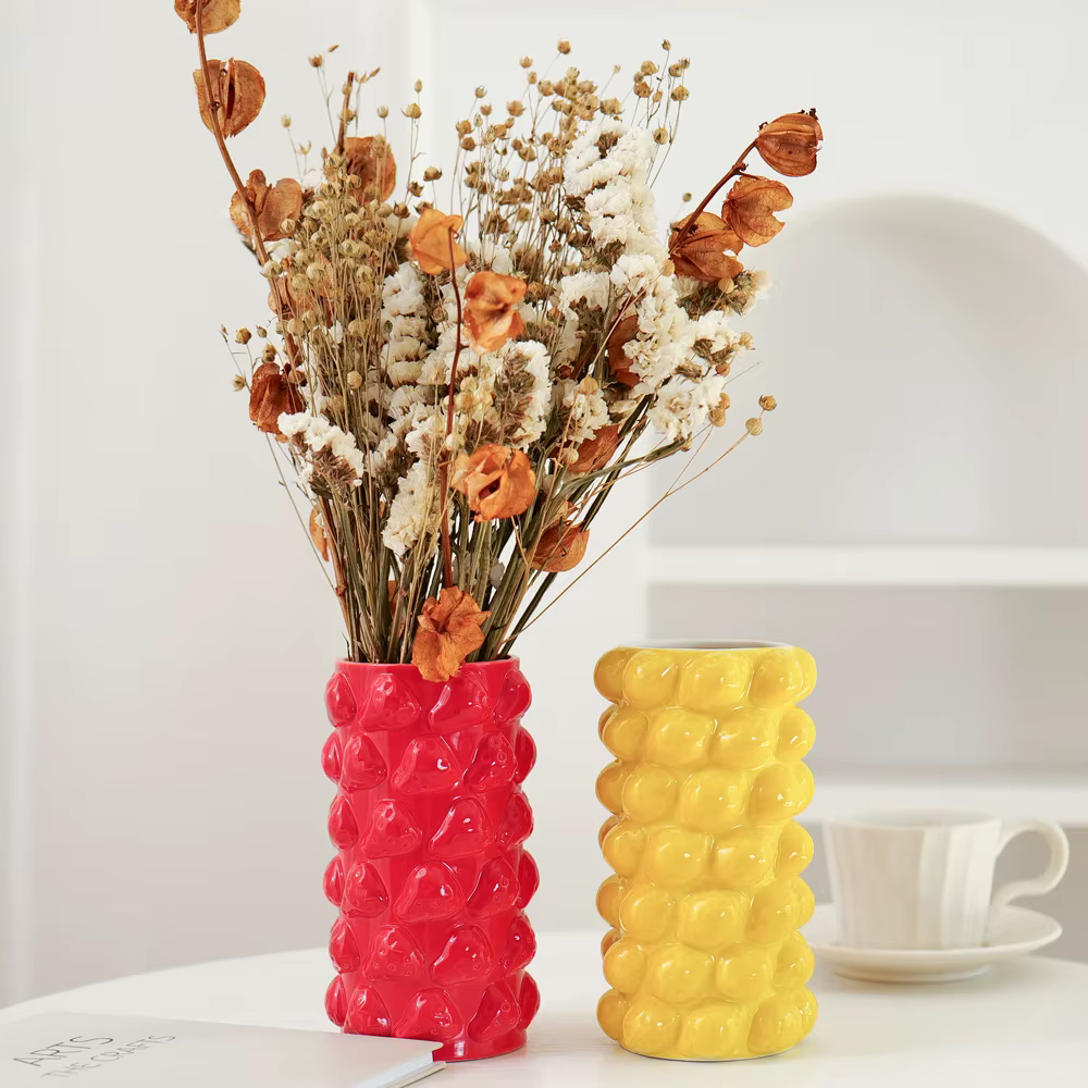 Vase à fleurs en céramique en forme de fruit