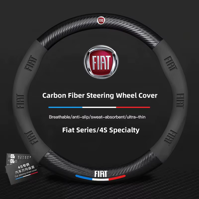 Housse de volant de voiture Fiat, accessoires d'intérieur de voiture pour Abarth 500 Tipo FR Panda Argo Freemont Viaggio Bravo Punto Doblo