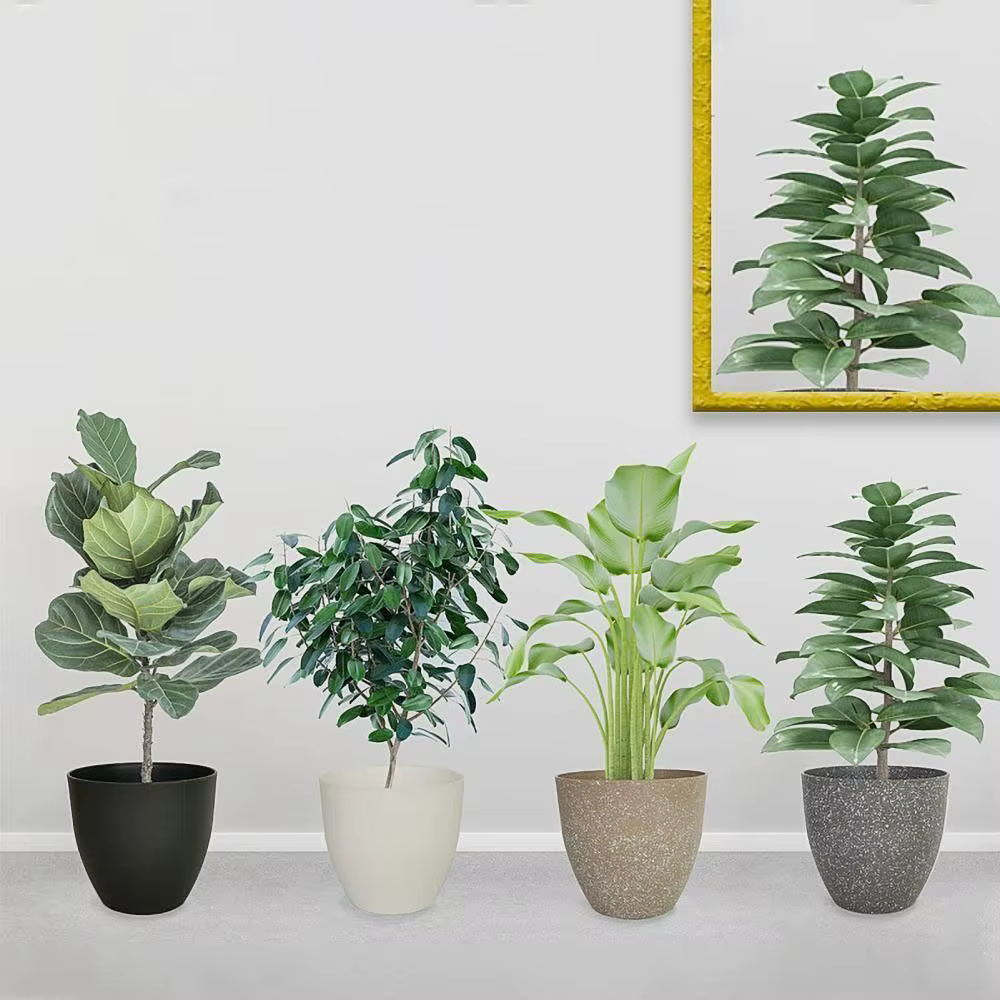 Pot de fleur en plastique givré
