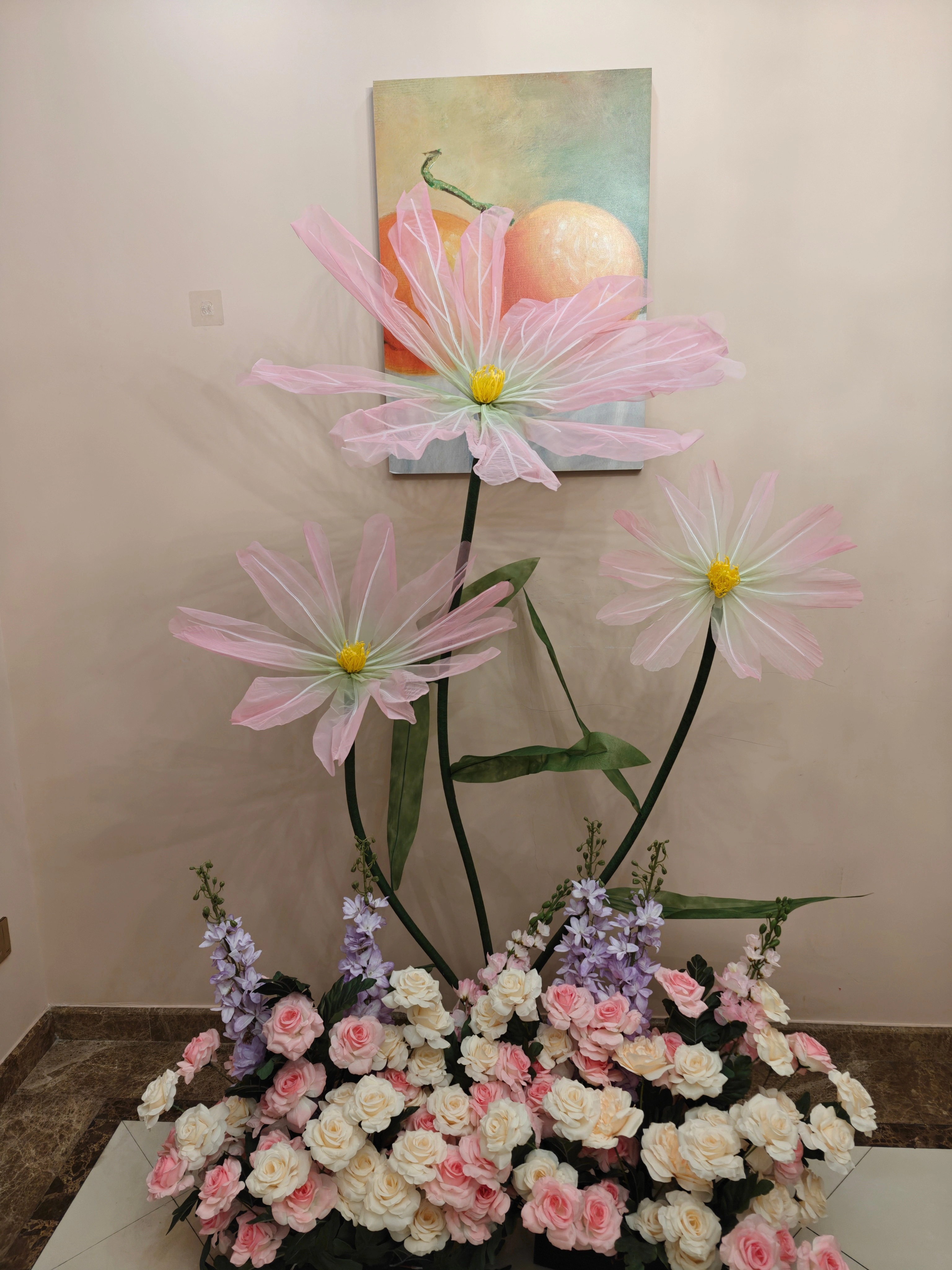 Fleur artificielle en soie pour décor de scène de mariage