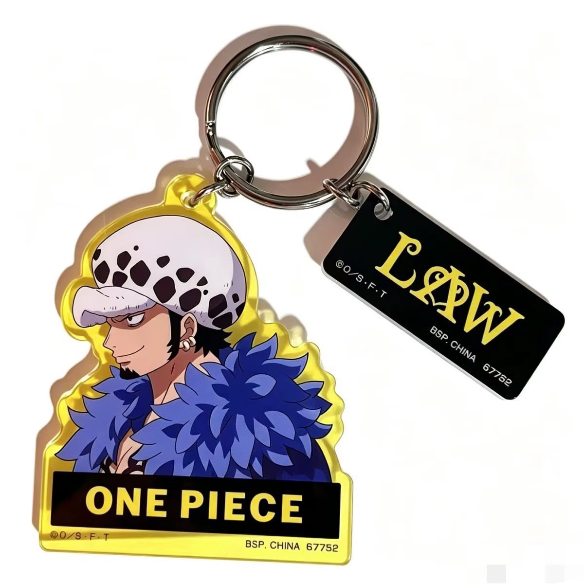 Porte-clés en acrylique One Piece Trafalgar D. Water Law, pendentif de personnage de dessin animé 2D, accessoires d'animation, vente en gros