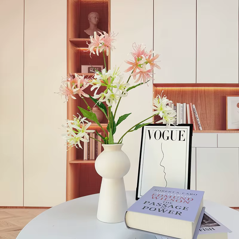 3 Têtes de fleurs artificielles en soie Lycoris Radiata pour la décoration de la maison