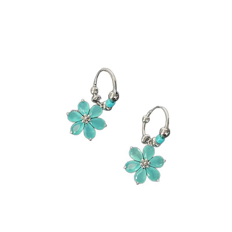 Boucles d'oreilles françaises en forme de menthe douce pour femmes, bijoux simples en métal, à la mode, cadeaux quotidiens d'été