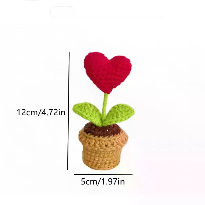 Crochet tissé fini petite plante en pot Simulation fleur