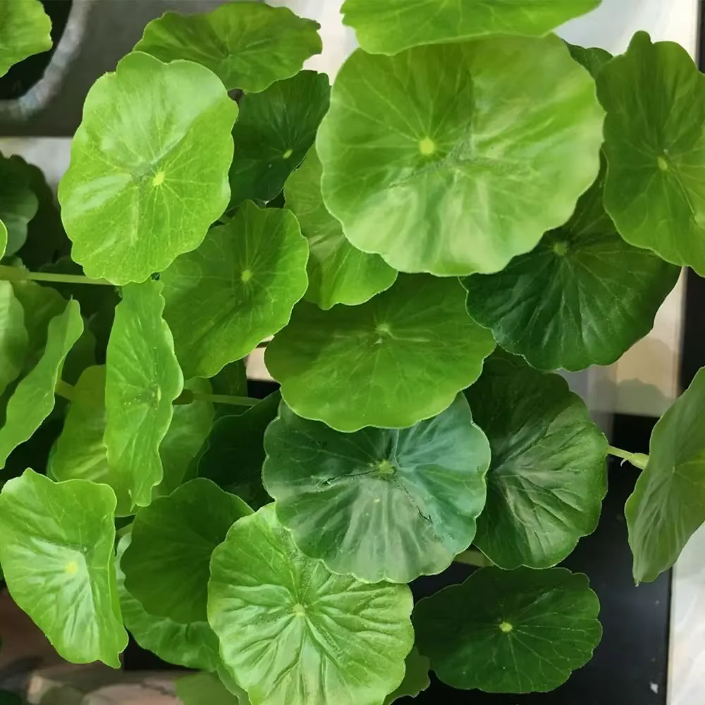 Plante verte 9 têtes, feuille de Lotus artificielle en plastique