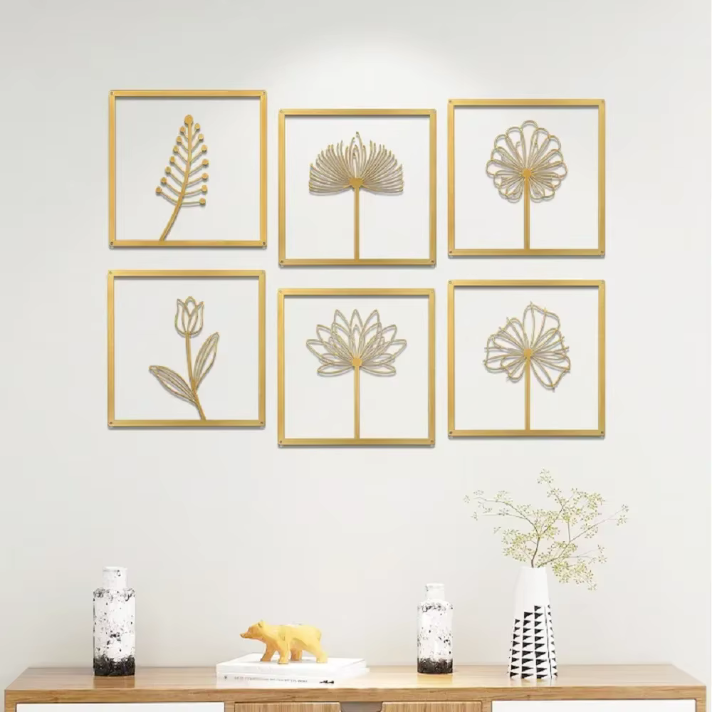 Nordique fleur métal mur Art macramé mur pendentif décor salon suspendus