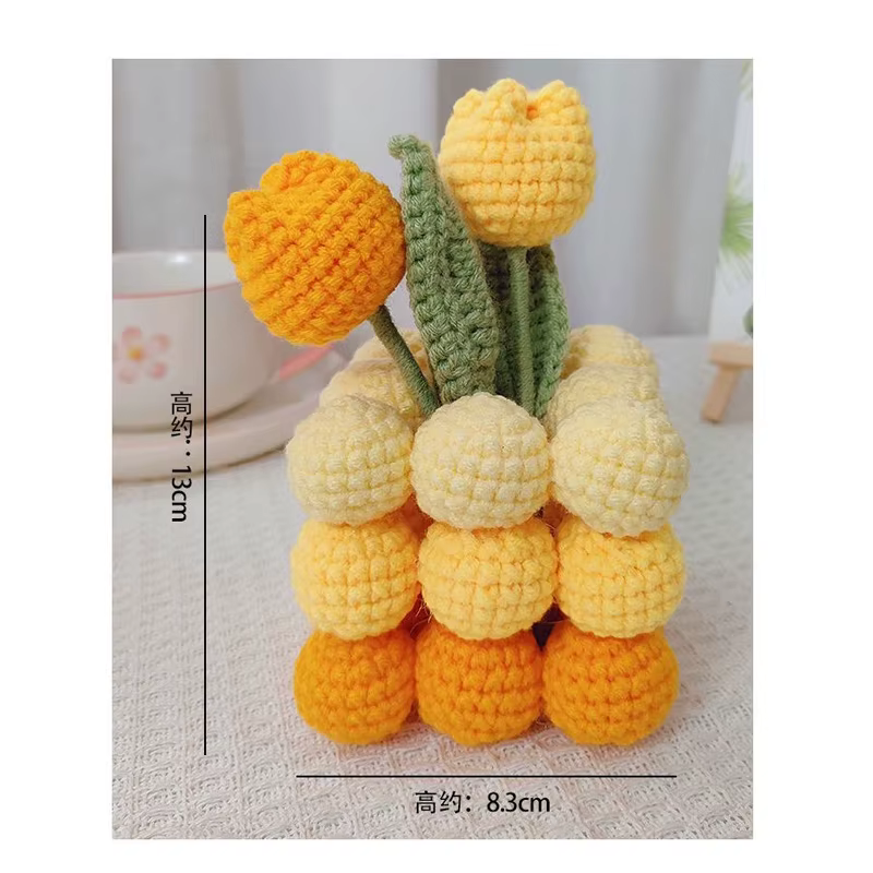 Kit de crochet Fleur de Tulipe pour débutants avec instructions