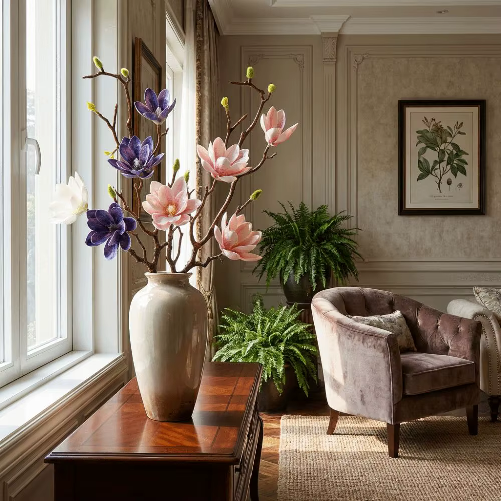 Grande fleur de magnolia artificielle faite à la main