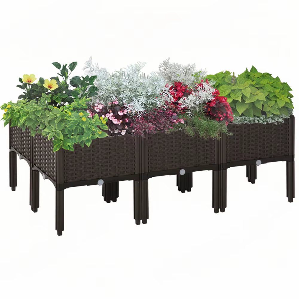 Boîte de plantation à 4 compartiments pour balcon domestique