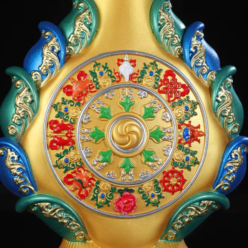 Vase bouddhiste en résine violette