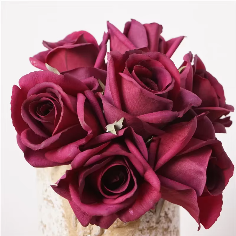 Bouquet de Roses Artificielles Hydratantes au Toucher Réel